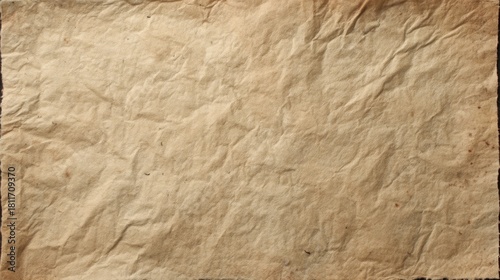 Wallpaper Mural An aged piece of parchment paper with visible wrinkles and slight discoloration, rough texture from creases and folds, Torontodigital.ca