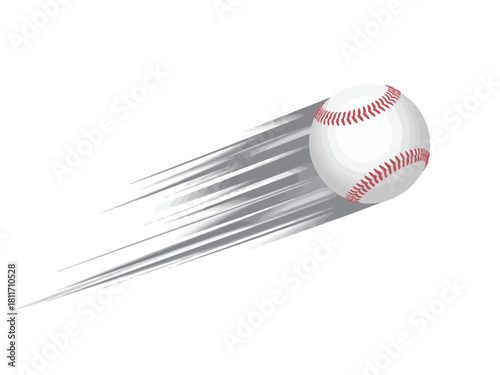 Baseball in motion, sports action, speed and movement illustration