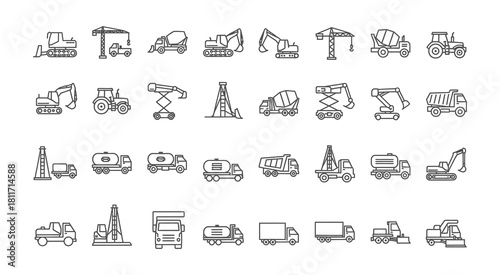 Collection of hand drawn transportation icons and symbols for design projects easy to use