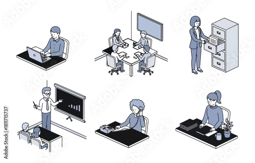 Various outdoor scenes park bench entrance beach chair forest fountain mountain peak