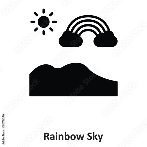  Rainbow Sky Vector icon which can easily modify or edit