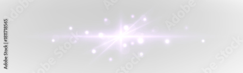 Purple glowing streaks move dynamically across a black PNG layer. Sparkling particles illuminate radiant trails vividly. Perfect for futuristic or tech illustrations.