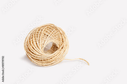 A ball of sisal twine isolated on a white background