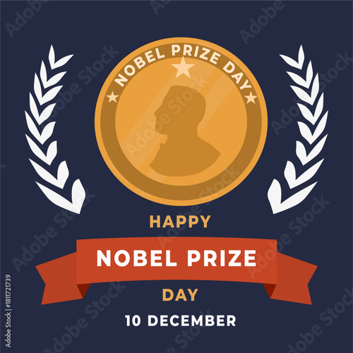 Nobel prize day flyer illustration