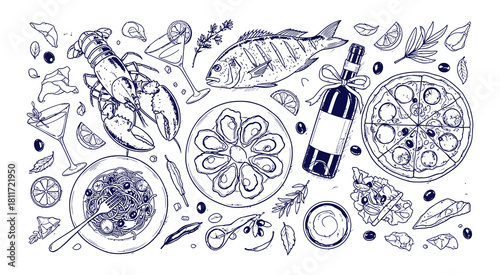 Intricate hand drawn celestial mechanics and cosmic gears diagram style artwork