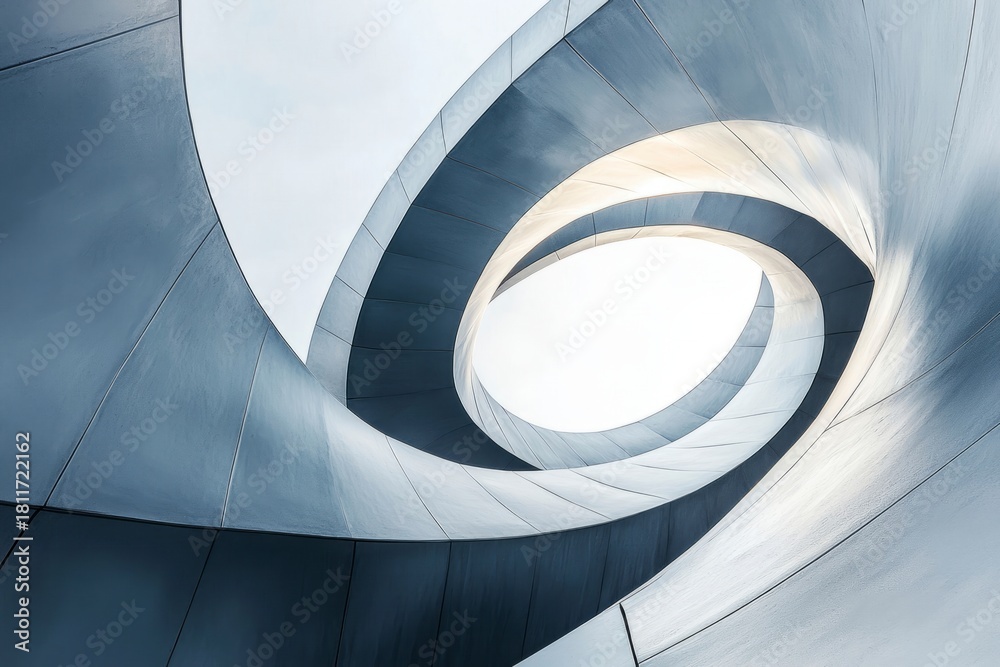 Fototapeta premium Large metal structure with a circular hole in the center for architectural design and construction