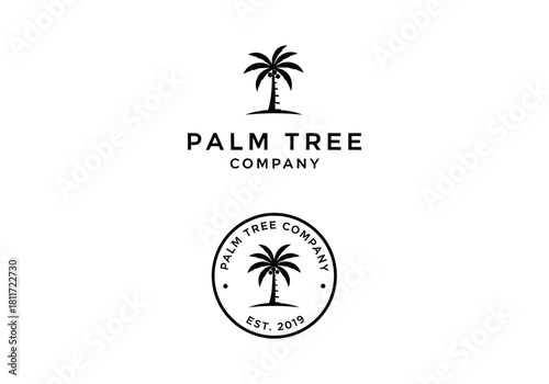 Vintage palm tree logo designs perfect for tropical brands and coastal businesses