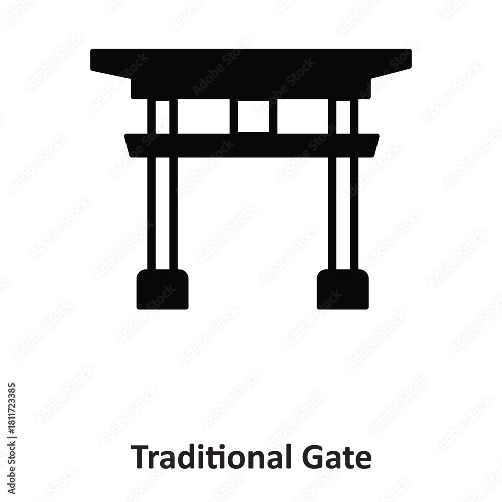Fototapeta premium Traditional Gate Vector icon which can easily modify or edit