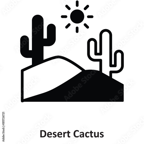 Desert Cactus Vector icon which can easily modify or edit