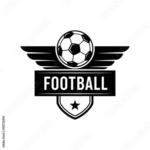 Classic football emblem design with wings and star for sports enthusiasts