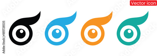 Creative eye logo set in diverse colors for modern branding,Eye icon set. Eyesight symbol. Hide and show password icons. Eyes open and closed vector icons. See and unsee eye icon set.