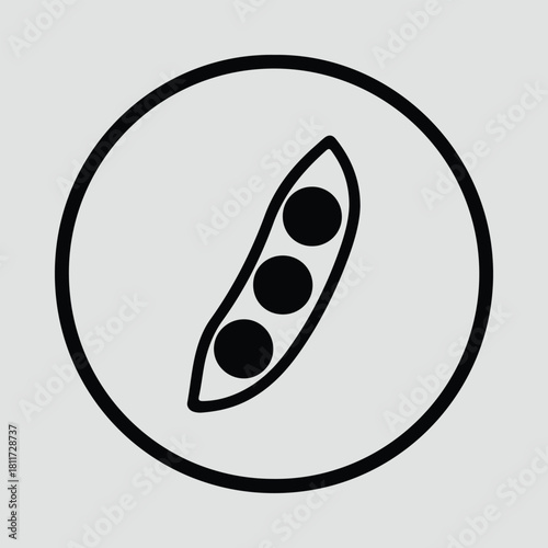 Illustrator Edamame in pod icon inside circle Silhouette vector