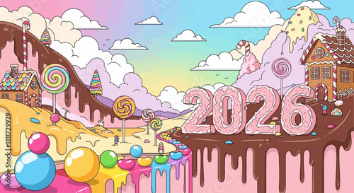 Surreal Candy Dream New Year 2026 Fantasy Art