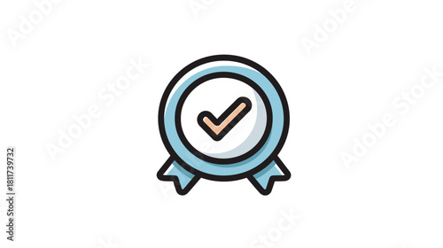 Premium Quality Guarantee Badge with Checkmark Icon Vector Illustration for Approval and Certification