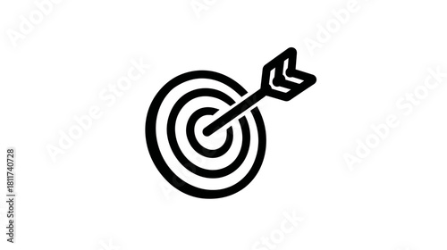 Success target icon with arrow hitting bullseye, symbolizing business goals, achievement, precision, accuracy, and strategy