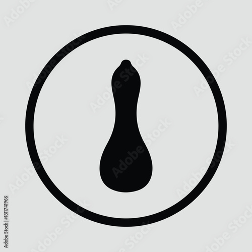 Illustrator bowling pin simple black on white logo Silhouette vector