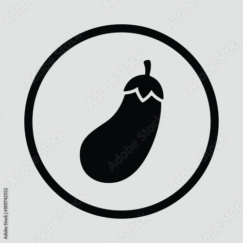 Illustrator Eggplant vegetable healthy food ingredient cooking recipe Silhouette vector
