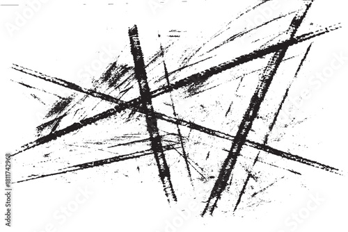 Dynamic Black and White Abstract Scratches and Brush Strokes Texture