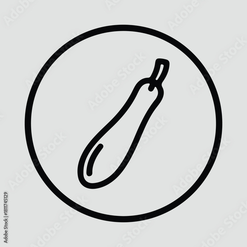 Illustrator zucchini icon in a circle outline Silhouette vector