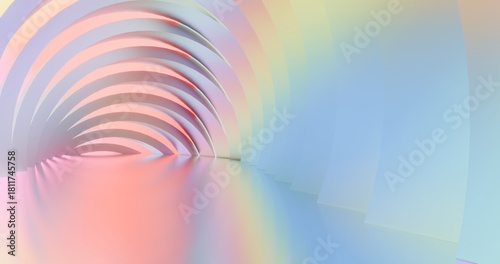 Fototapeta Naklejka Na Ścianę i Meble -  Abstract architecture background arched interior 3d render