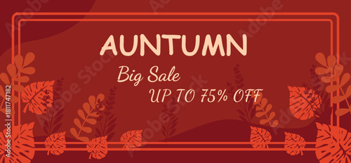 poster Auntumn big sale up to seventyfive percent off message