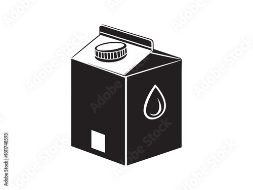 Fresh milk carton with realistic water drops vector