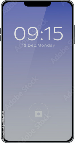 Modern smartphone mockup with blank screen