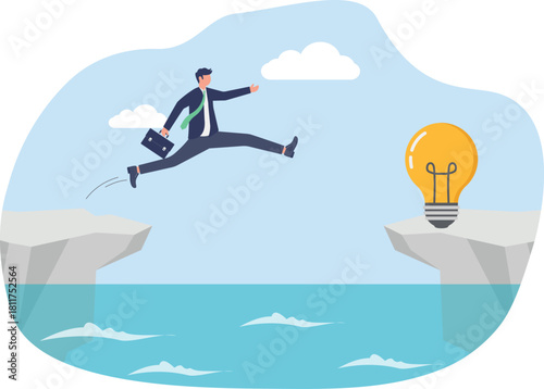 illustration of solving business problems with ideas and innovations

