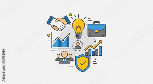 Collaborative Business Growth and Innovation Concepts Illustration