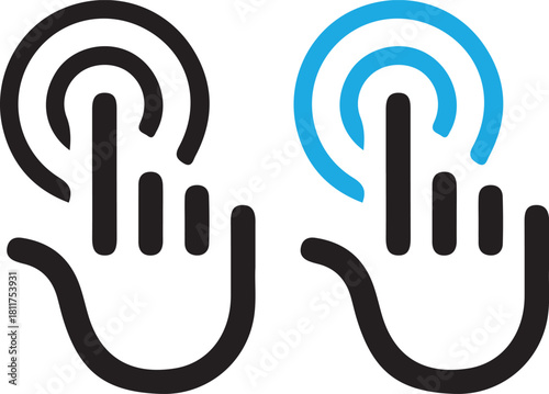 Hand Drawn Hand Finger wifi icon