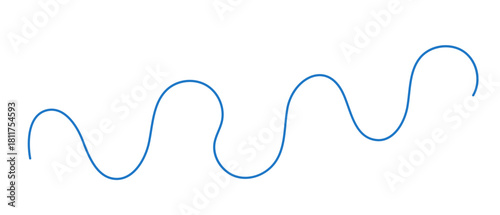 Doodle blue line, vector illustration, decorative abstract art, design element