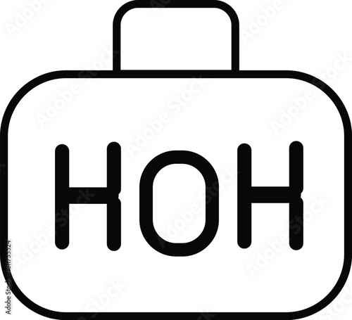 Laboratory chemical sample container vector line art icon