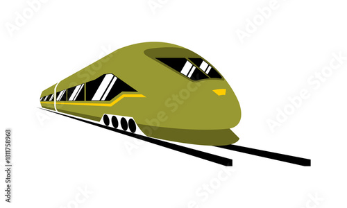 Green public train design vector