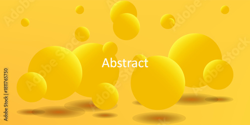 Abstract fluid vibrant gradient 3d yellow circle realistic backgorund