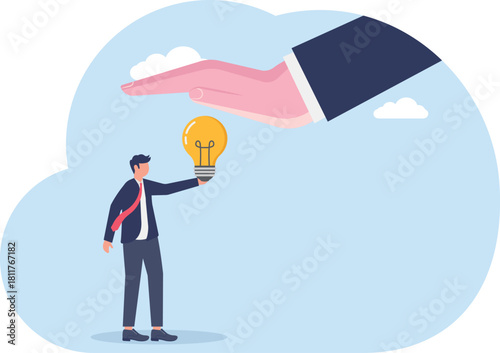 illustration of offering and providing business ideas and innovations

