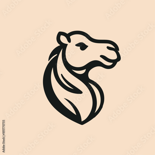 silhouette camel head logo