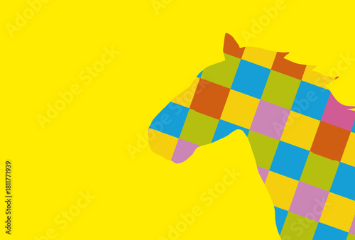 馬, 年賀状, 正月, 和風, 和柄, うま, 動物, イラスト, 干支, 年末, 新年, ベクター, シルエット