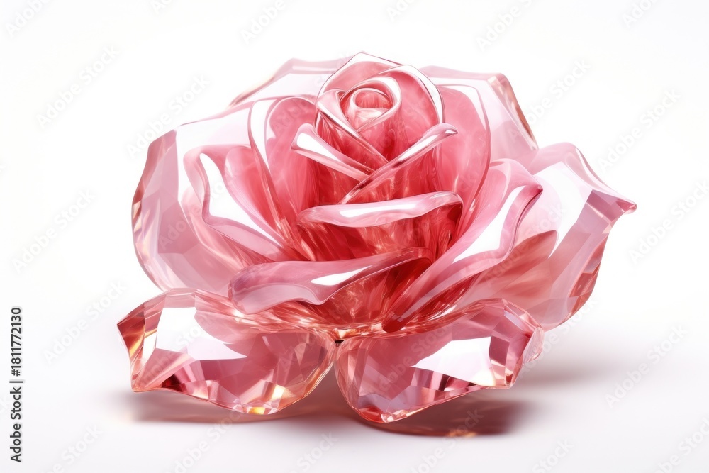 Fototapeta premium Pink rose jewelry crystal flower.