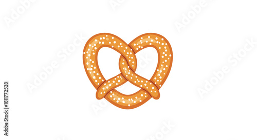 Delicious baked pretzel twisted into a heart shape and sprinkled with coarse salt a symbol of love for snacks.