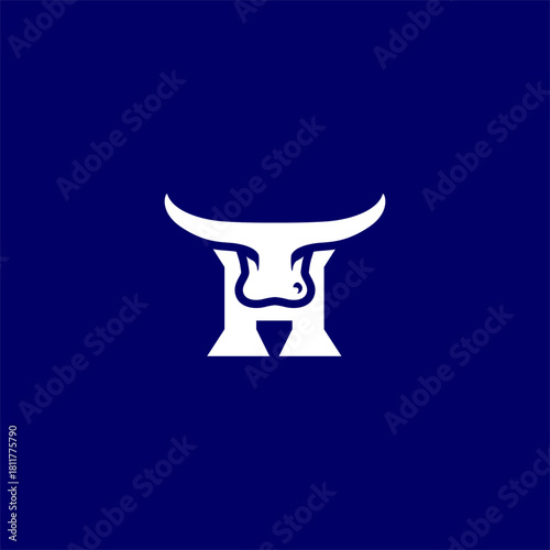 Modern Bull Letter H Logo.eps