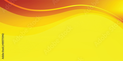 Abstract Gradient: Red, Yellow Waves, Curved Lines, Bright Light, Background. Presenting a warm, modern graphic element for diverse designs, adding vibrancy and visual appeal