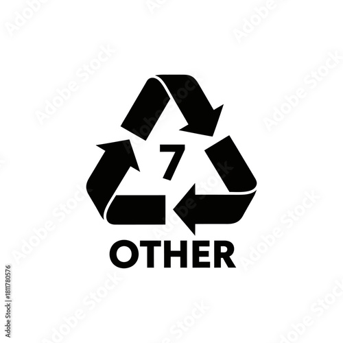 Recycling symbol code 7 other plastic resin identification code for general use