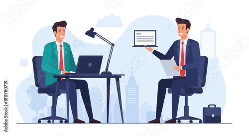 Professional Business Meeting in a Modern Office Environment with