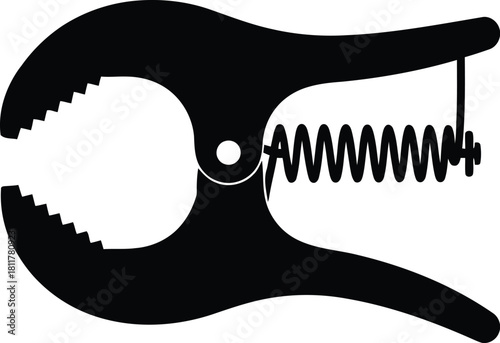 black clamp tool with spring clip art preview