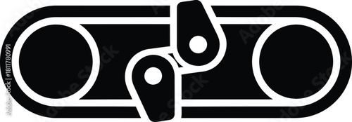 Stylized black and white toggle clasp illustration for design