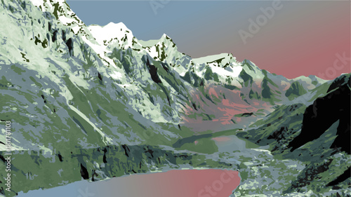 Andes mountain range in the light of late afternoon