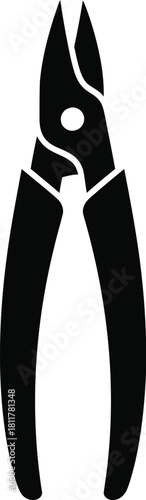 Black and white wire cutter tool silhouette illustration