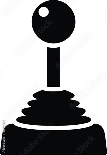 vector illustration of a black silhouette of a gear stick