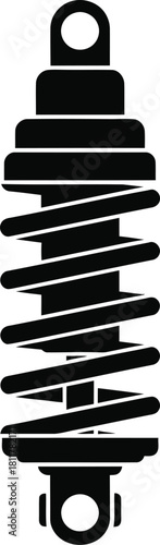 Black and white shock absorber icon vector illustration