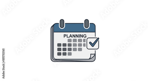 Organized calendar with checkmark symbol representing effective